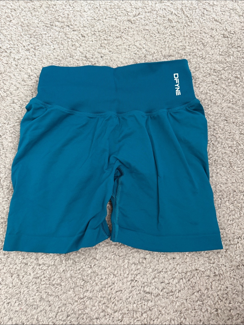 Dfyne Teal High-Waist Women’s Active Shorts